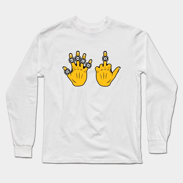 6 Rings Pitt - White Long Sleeve T-Shirt by KFig21